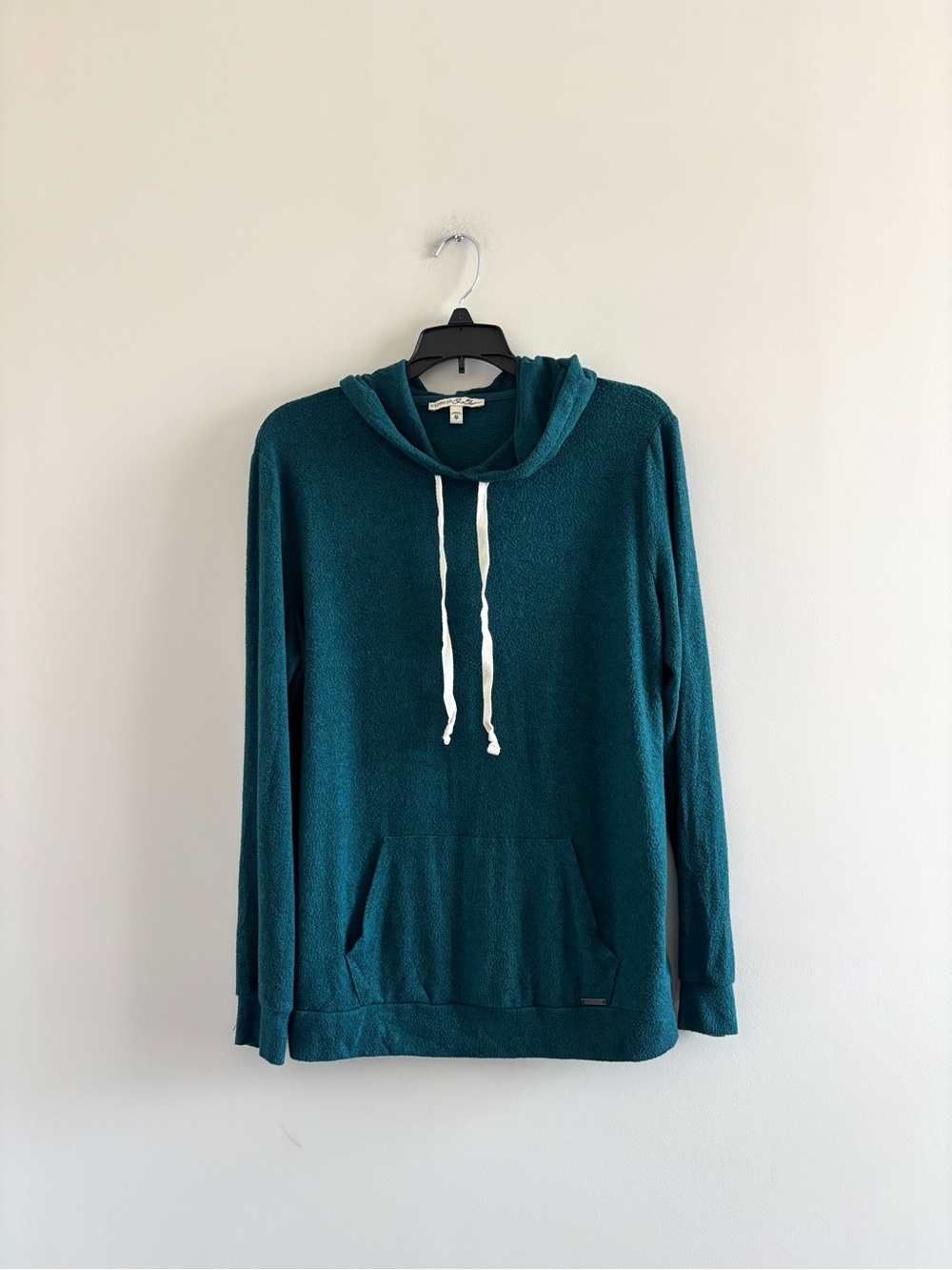 Express Hoodie Turquoise Green Soft Knit Kangaroo Pocket Relaxed Fit XS Athletic